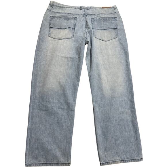Y2K VTG Halifax Jeans Wide Leg Baggy Skater Hip Hop Mens Size 44 x 32 Light Blue - Picture 6 of 9
